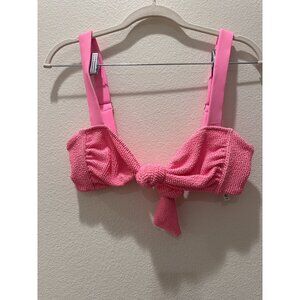 Show Me Your Mumu Women's Aruba Tie Front Bikini Tops in Bubblegum Size Medium